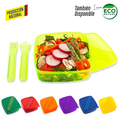 Portacomida Sencillo con Cubiertos - Produccion Nacional
