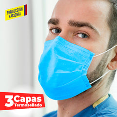 Tapabocas Desechable TERMOSELLADO Adulto-Produccion Nacional PRECIO NETO - OFERTA