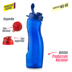 Botilito Saturno PVC 850ml - Produccion Nacional Ver MU-35 - Tapa Pesta