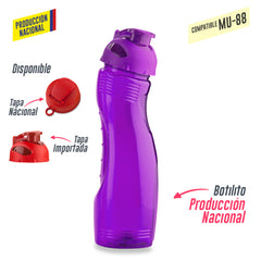 Botilito Saturno PVC 850ml - Produccion Nacional Ver MU-35 - Tapa Pesta