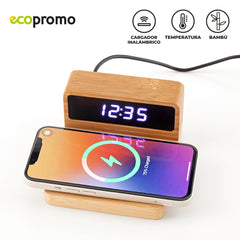 Cargador Inalámbrico Bamboo Clock