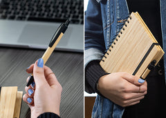 Libreta Bambú Modern con Bolígrafo