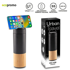 Botilito Metálico Kolvo Urban Travel 440ml NUEVO