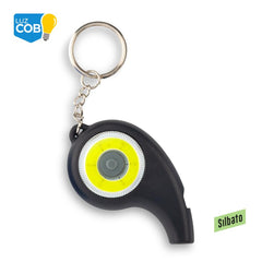 Llavero Linterna COB con Pito Curve