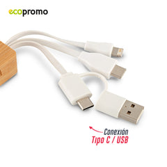 Cable Multicargador 3-1 Bamboo