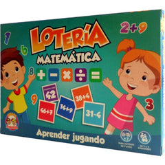 Lotería Matemáticas operaciones básicas suma, resta, multiplicación y división